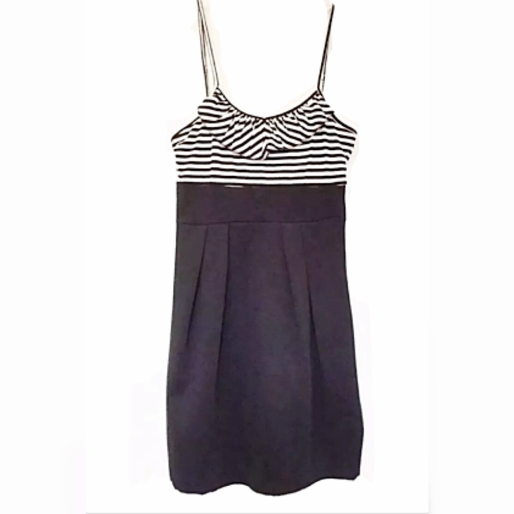 DEREK HEART Sz S Blck & Wht Tank Pleated Dress